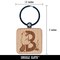 Animal Alphabet Letter B for Beaver Engraved Wood Square Keychain Tag Charm